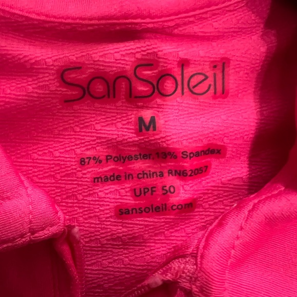 San Soleil Pink Short Sleeves SPF 50 Golf Mini Polo Dress Medium Sport Outdoor - Picture 8 of 10